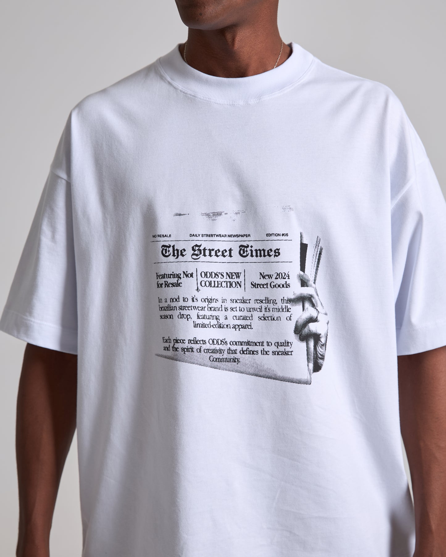 Newspaper White Tee